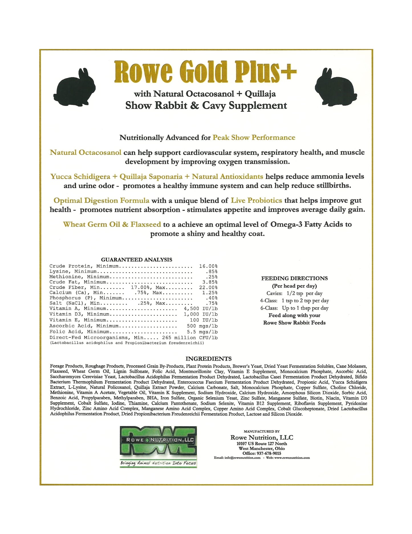 Rowe Nutrition Gold+